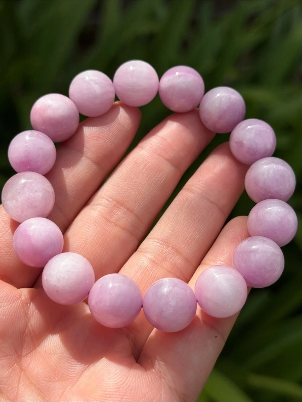 13mm strechable purple cat eye kunzite bracelet 1732
